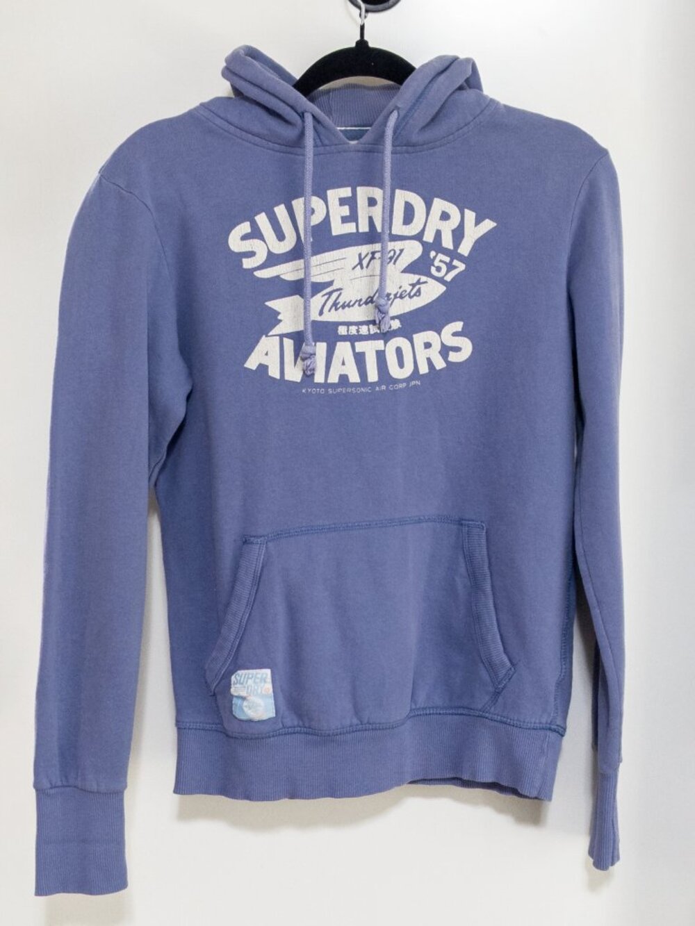 Superdry Graphic Aviators Hoodie Purple Women's Size M Retro Vintage Graphic